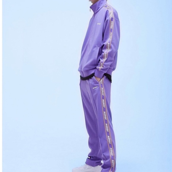 Nerdy Purple Track Pants - Picture 2 of 9